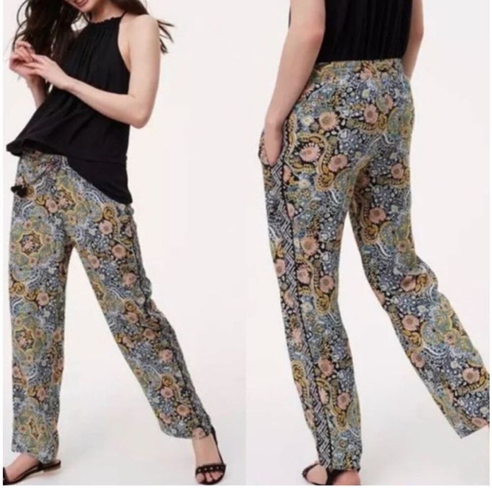 Loft Floral tapestry drawstring pants